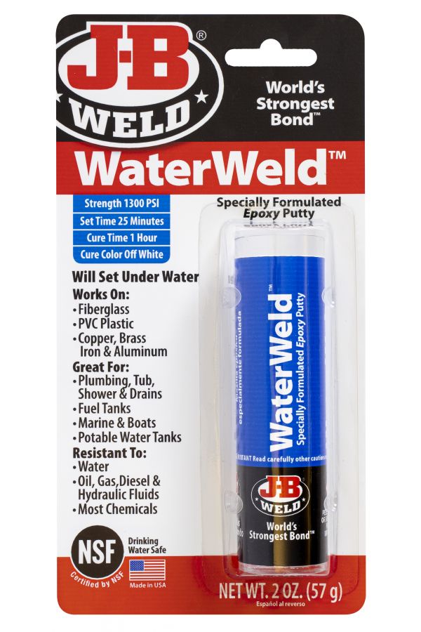 J-B Weld 8277 WaterWeld Epoxy Putty Stick – 2 oz.
