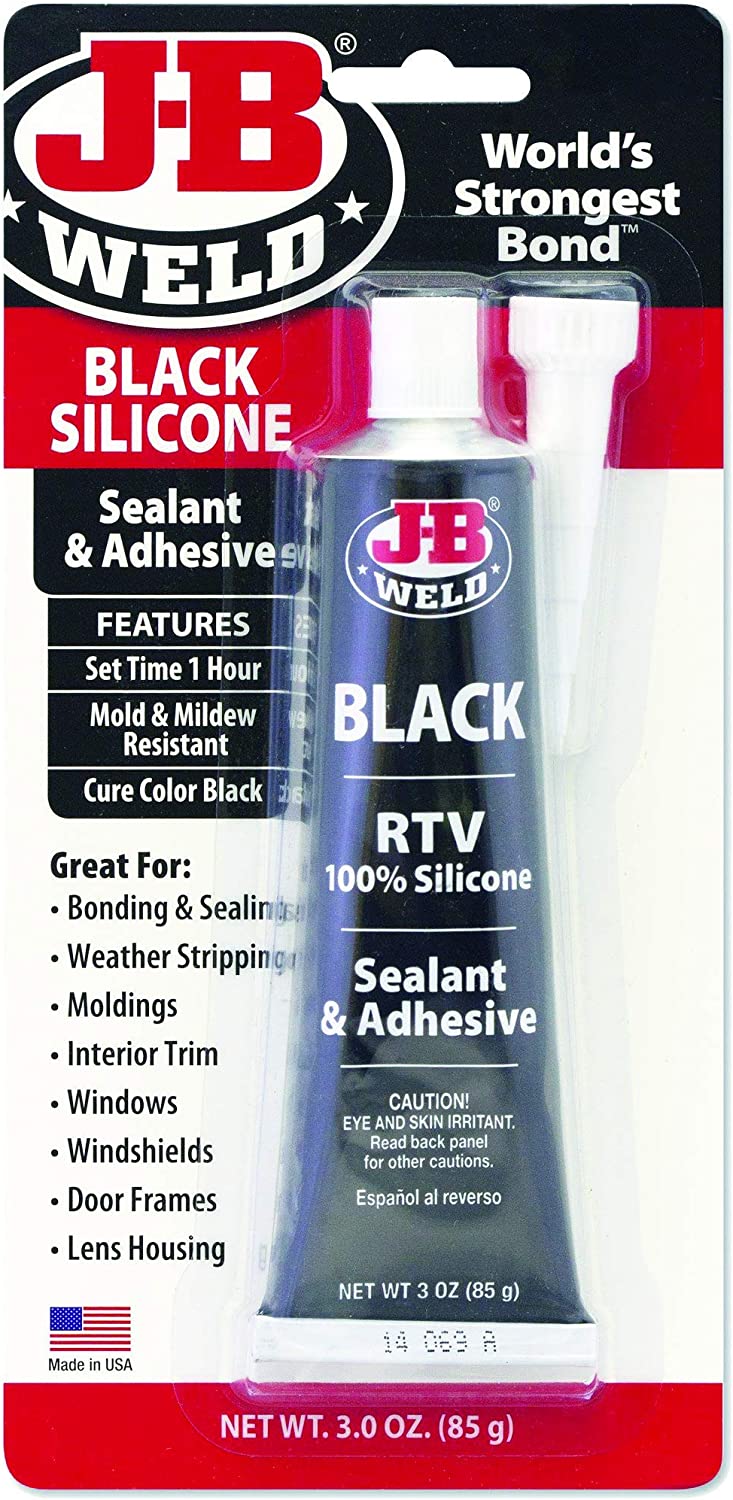 J-B Weld 31319 Black RTV Silicone Sealant and Adhesive – 3 oz