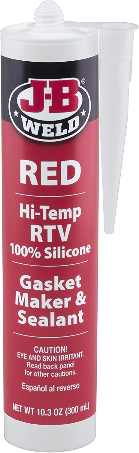J-B Weld 31914 Red High Temperature RTV Silicone Gasket Maker and Sealant – 10.3 oz