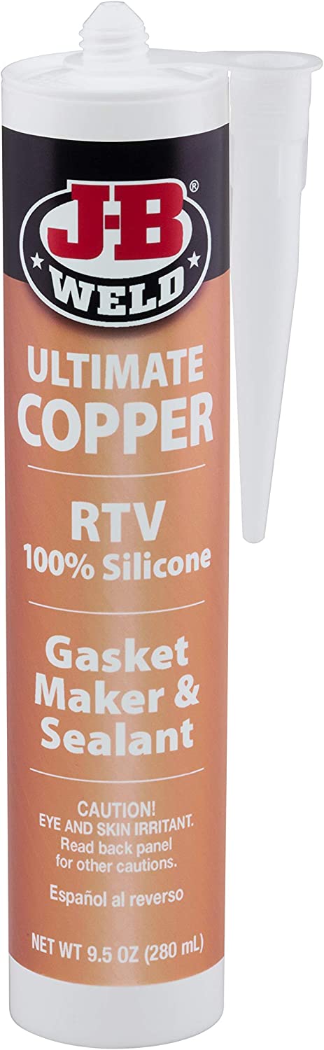J-B Weld 32925 Ultimate Copper High Temperature RTV Silicone Gasket Maker and Sealant – 9.5 oz