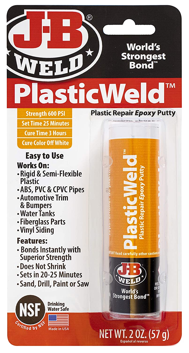 J-B Weld 8237 PlasticWeld Plastic Repair Epoxy Putty 2 oz.